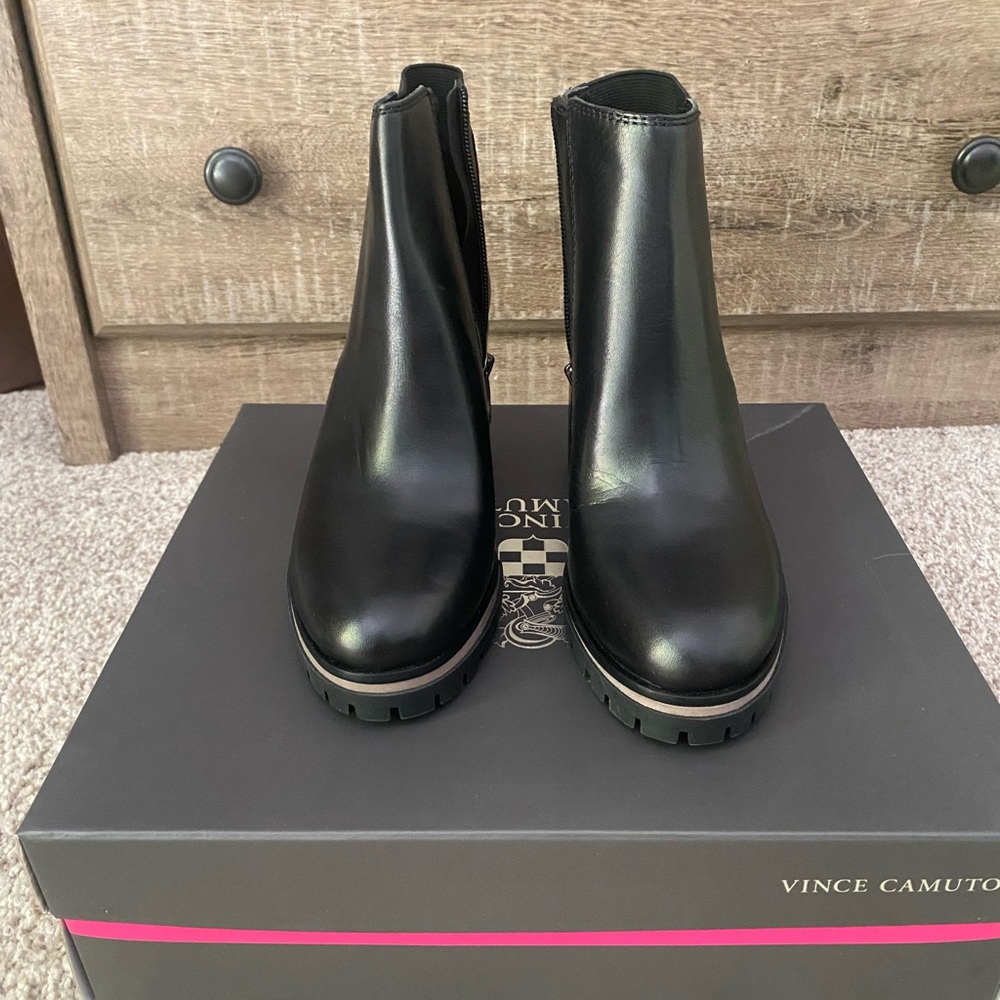 Vince Camuto Black Heeled Boots - Picture 3 of 5